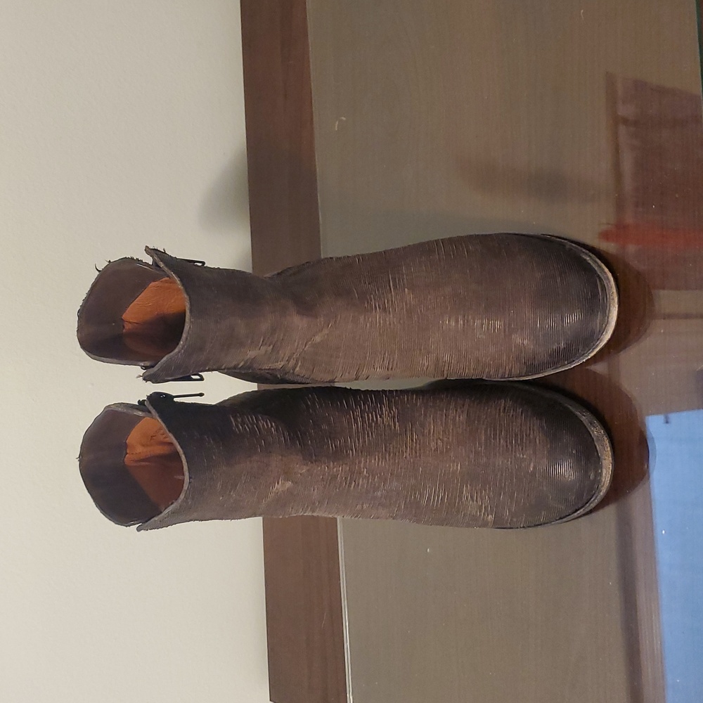 Frye Brown Textured Ankle Boots